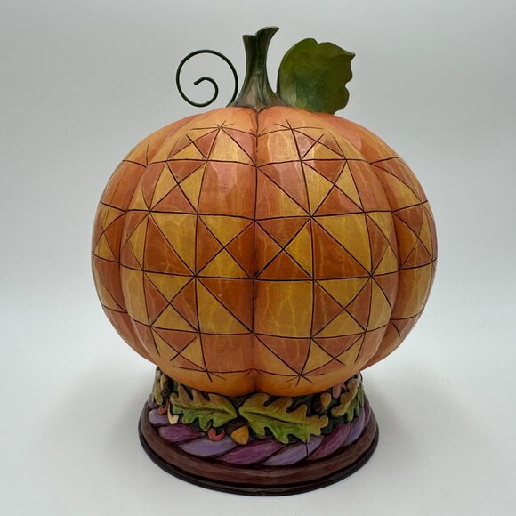 Jim Shore 7.5" Blessings Of The Harvest Light Up Fall and Thanksgiving Pumpkin - Picture 5 of 9